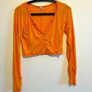 Orange soft cropped long sleeve